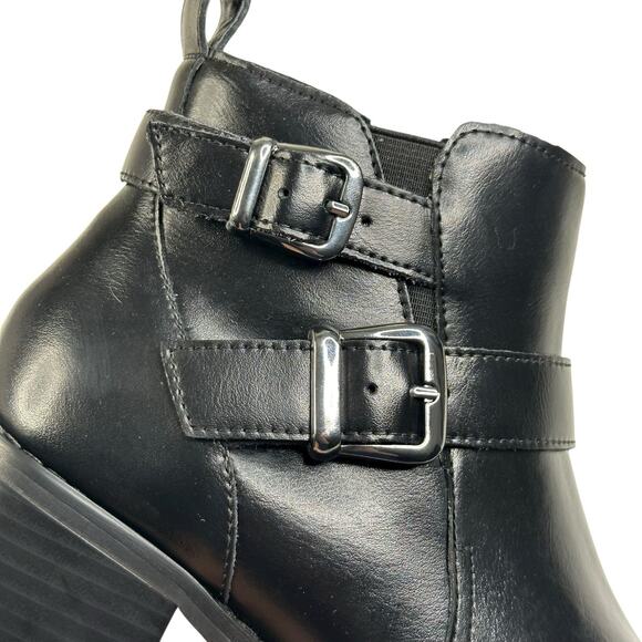 Blondo Shantel Waterproof Black Leather Ankle Boots Womens Size 7.5M Buckle New - Picture 15 of 15